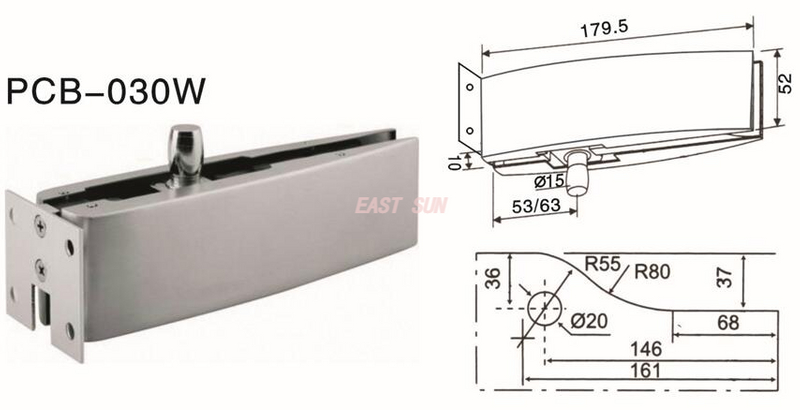 Patchbeschläge Drehtür Dorma PCB-030W
