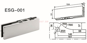Dorma Patchbeschläge Drehtür ESG-001