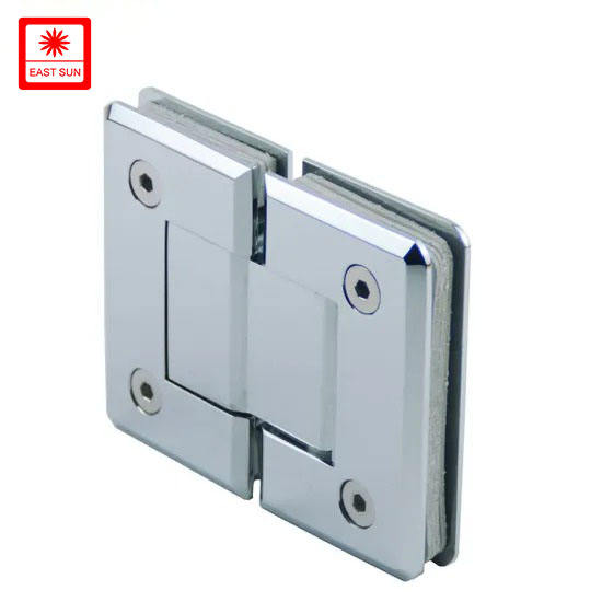 Robuste mattschwarze 180-Grad-Glas-Glas-Duschtürscharniere für 1/2″ – 3/8″ Glas