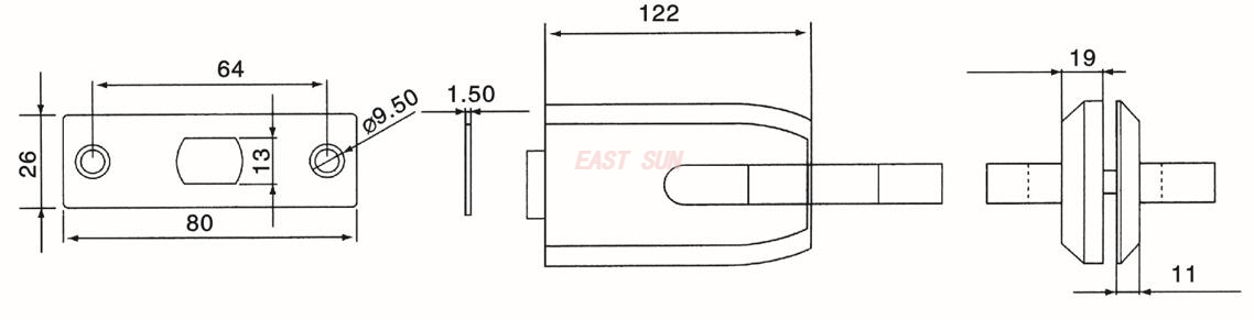Glastürschlösser Glasschlösser GHL-004E