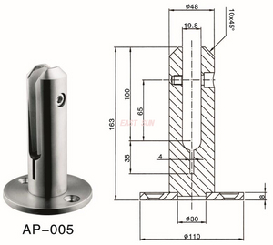 Spigot Duplex 2205 Verstellbarer Kanada-Glaszapfen zur Bodenmontage für Schwimmbadzäune