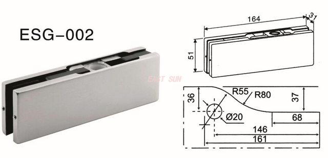 Dorma Patchbeschläge Drehtür ESG-002