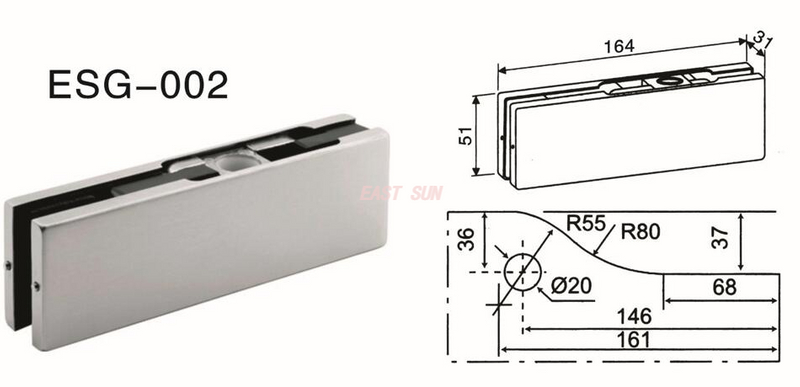 Dorma Patchbeschläge Drehtür ESG-002