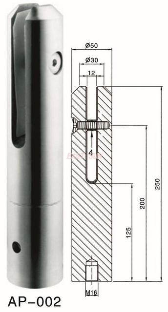 Seitlich montierter Mini-Glaszapfen in modernem Design
