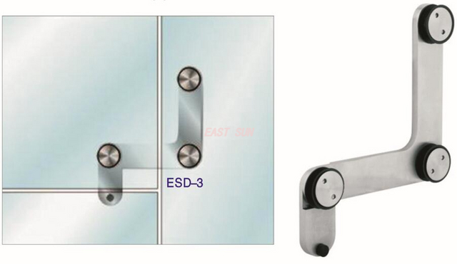 Robuster Drehtürverbinder aus Glas mit Stopper im Inneren von Dorma MAB