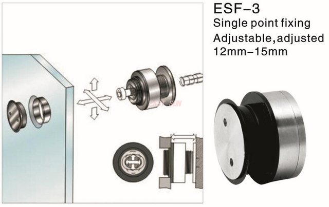 Abstandshalter für Glastrennwände, Glasverbinder, 12–15 mm