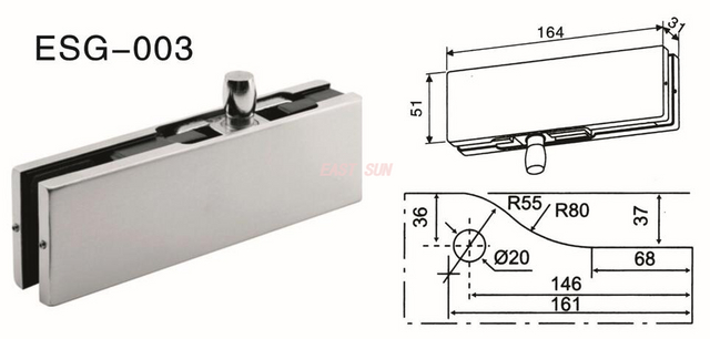 Dorma Patchbeschläge Drehtür ESG-003