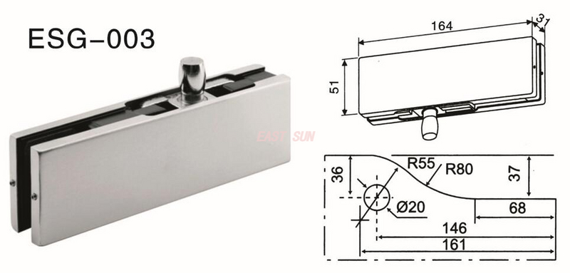 Dorma Patchbeschläge Drehtür ESG-003