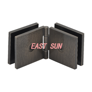 Verstellbarer quadratischer Glas-Glas-Clip aus antikem Messing 