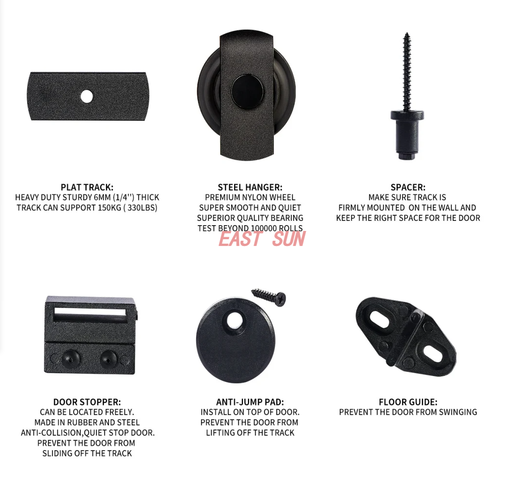 Klassisches Vintage-Pfeil-Schiebe-Standard-Doppelschienen-Scheunentor-Hardware-Set