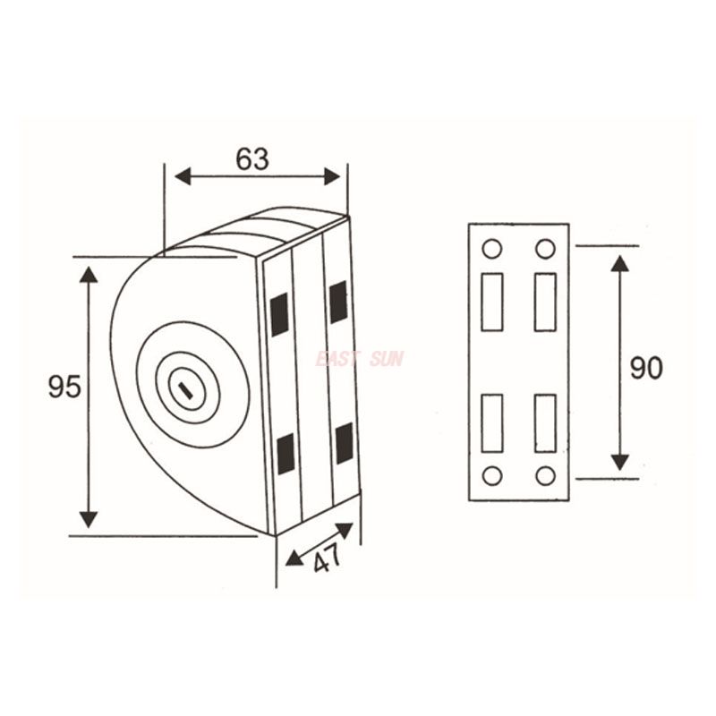 GHL-005S-Glastürschlösser