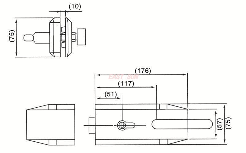 Glastürschlösser Glasschlösser GHL-004D