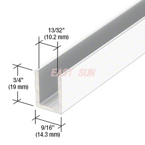 3/8' Duschtür mit festem Paneel, tiefes U-Profil – 95'