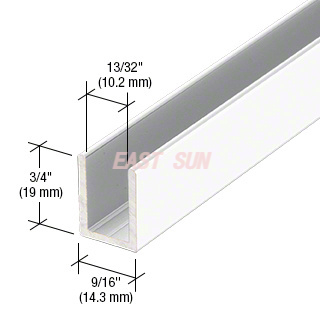 3/8' Duschtür mit festem Paneel, tiefes U-Profil – 95'