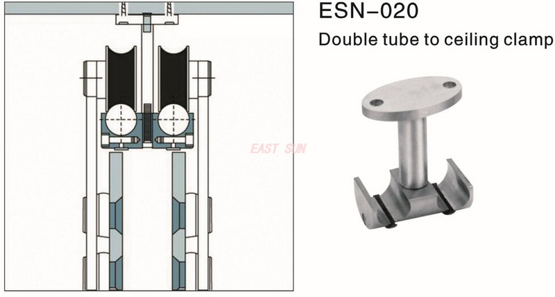 Schiebetür-Doppelrohr zur Deckenklemme Dorma Design