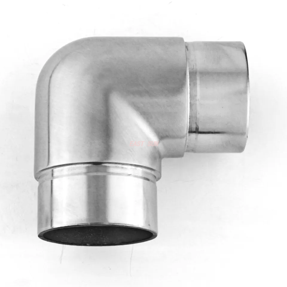 Baluster-Handlauf-Winkelstück, 2-Wege-Rundrohrverschraubungen, Handlaufverbinder aus satiniertem Edelstahl 304/316