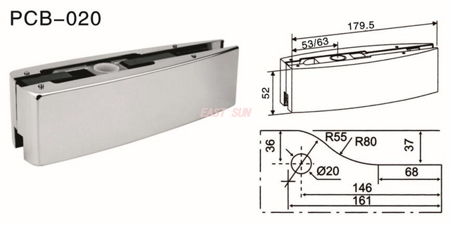 Patchbeschläge Drehtür Dorma PCB-020