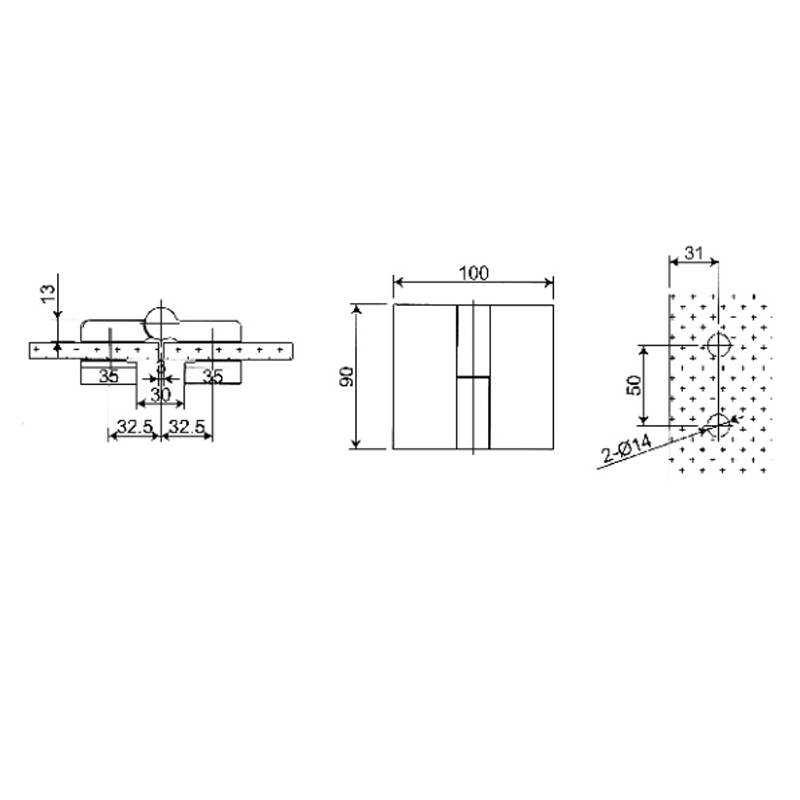 Selbstaufstellende Scharniere aus Messing RSH-104-L