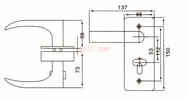Glastürschlösser Glasschlösser GHL-003S
