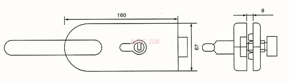 Glastürschlösser Glasschlösser GHL-021A
