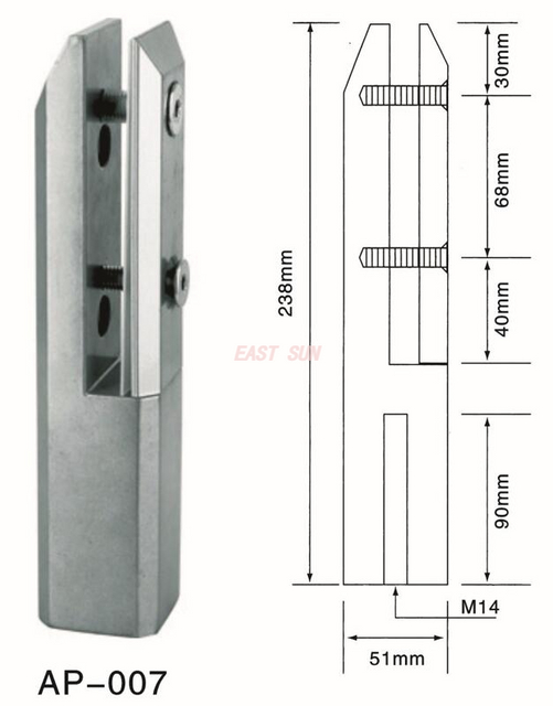 Spigot Duplex 2205 Verstellbarer Kanada-Glaszapfen zur Bodenmontage für Schwimmbadzäune AP-007