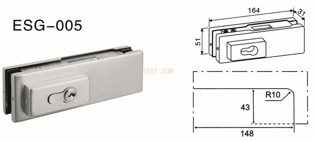 Dorma Patchbeschläge Drehtür ESG-005