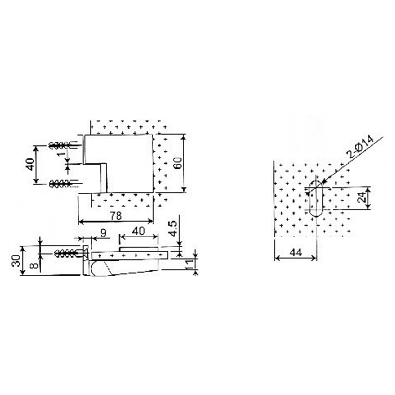 RSH-101-L-Selbstaufstellende Scharniere aus Messing