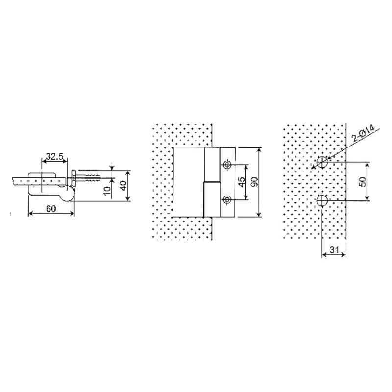 Selbstaufstellende Scharniere aus Messing RSH-103-R