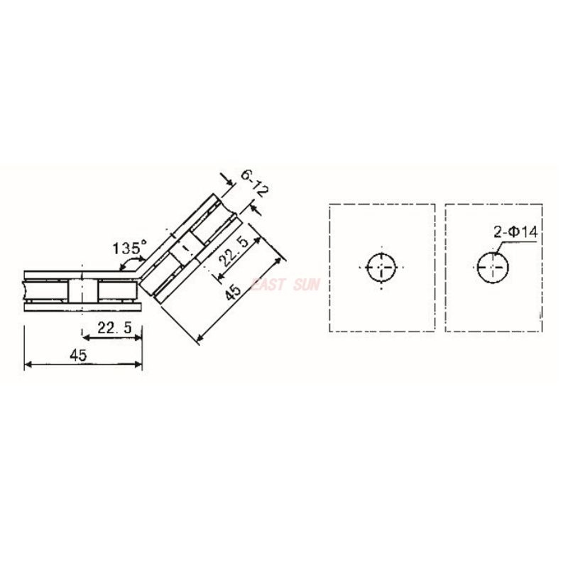 Glasklemmen f&uuml;r 12mm Glas