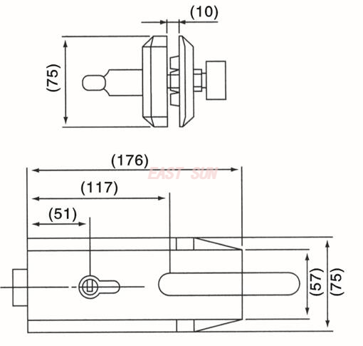 Glastürschlösser Glasschlösser GHL-004A