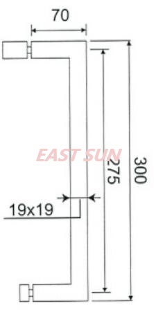 18-Zoll-Handtuchhalter der SQ-Serie mit quadratischem Knopf