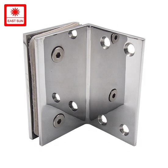 90 Grad Wandmontage, versetzte Rückplatte, Wand-zu-Glas-Duschtürscharnier für 1/2″ – 3/8″ Glas,