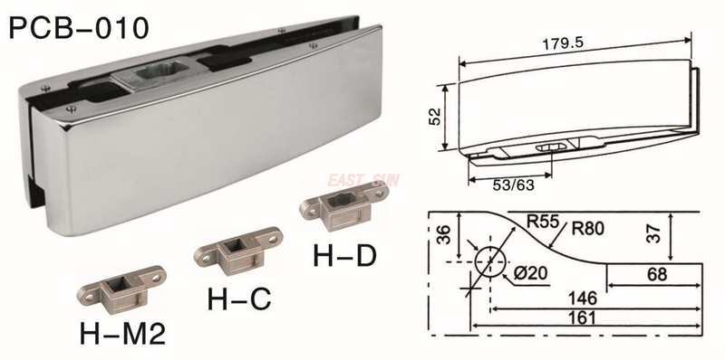 Patchbeschläge Drehtür Dorma PCB-010