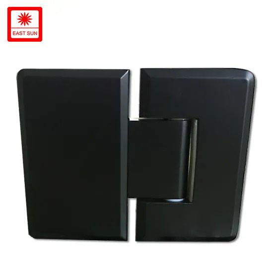 Robuste mattschwarze 180-Grad-Glas-Glas-Duschtürscharniere für 1/2″ – 3/8″ Glas