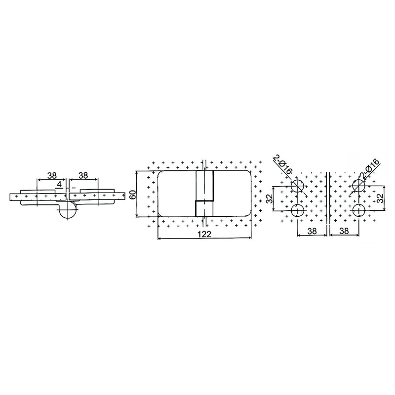 ESH-612-R-Selbstaufstellende Scharniere aus Messing