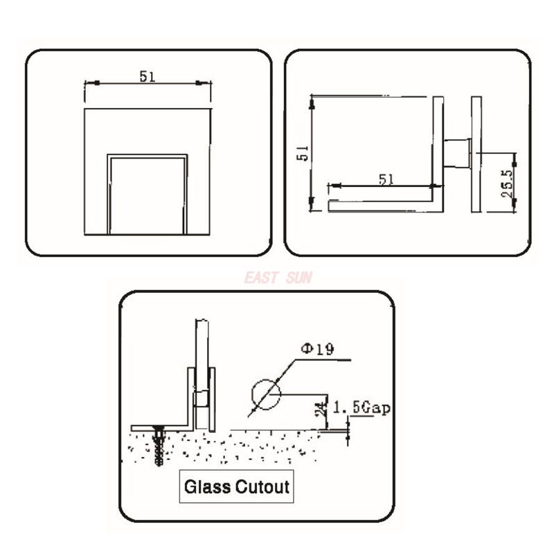 Glasklemmen aus geb&uuml;rstetem Nickel 