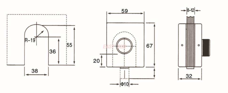 Glastürschlösser Glasschlösser GHL-002