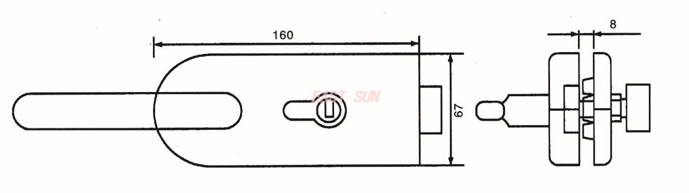 Glastürschlösser Glasschlösser GHL-021B