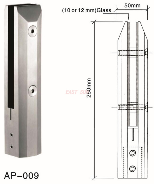 Spigot Duplex 2205 Verstellbarer Kanada-Glaszapfen zur Bodenmontage für Schwimmbadzäune AP-009