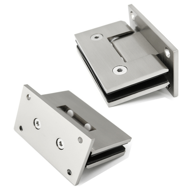 Gebürstetes 90-Grad-Wand-zu-Glas-Duschtürscharnier für 1/2″ – 3/8″ Glas 