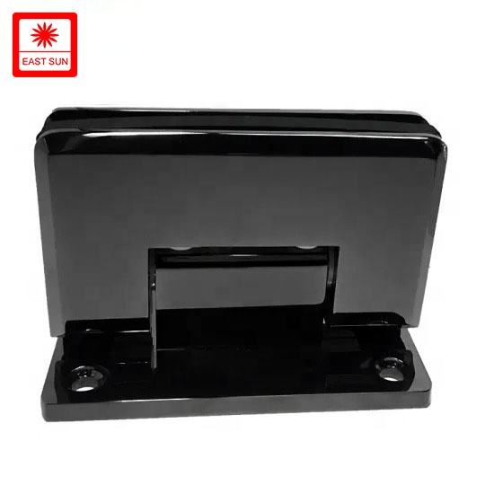 90 Grad mattschwarzes rahmenloses Duschtürscharnier für Wand und Glas für 1/2″ – 3/8″ Glas