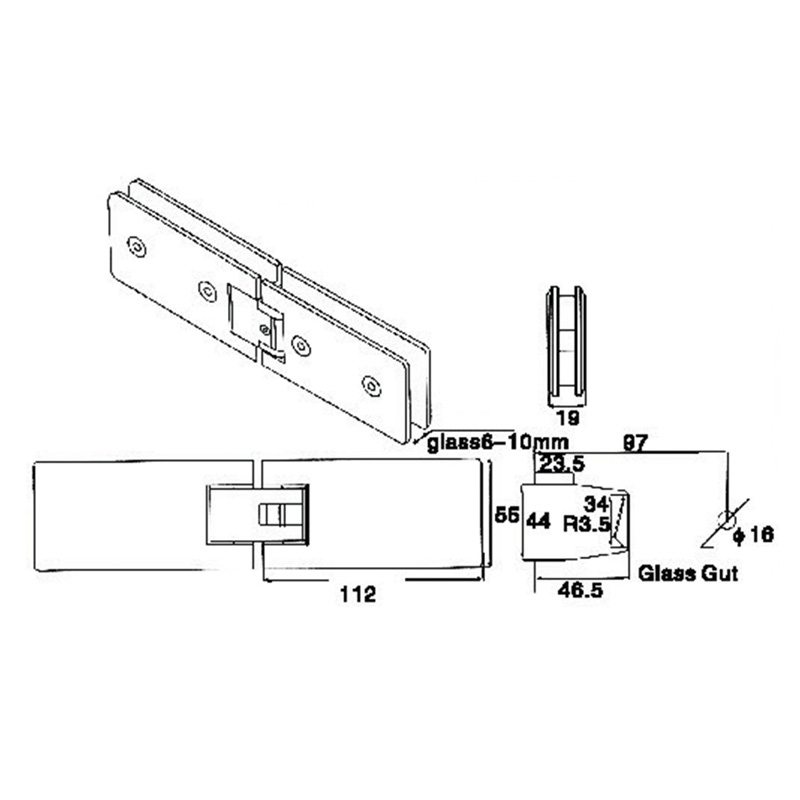 ASH-603-Verstellbare Duschscharniere