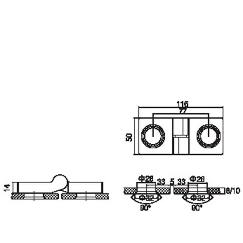 FSH-102-Faltbare Duschscharniere