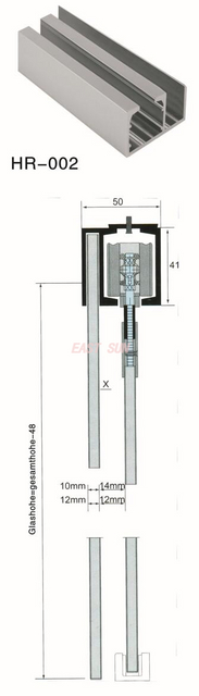 Schiebesysteme Büro-Schiebetür Aluminiumschiene HR-002