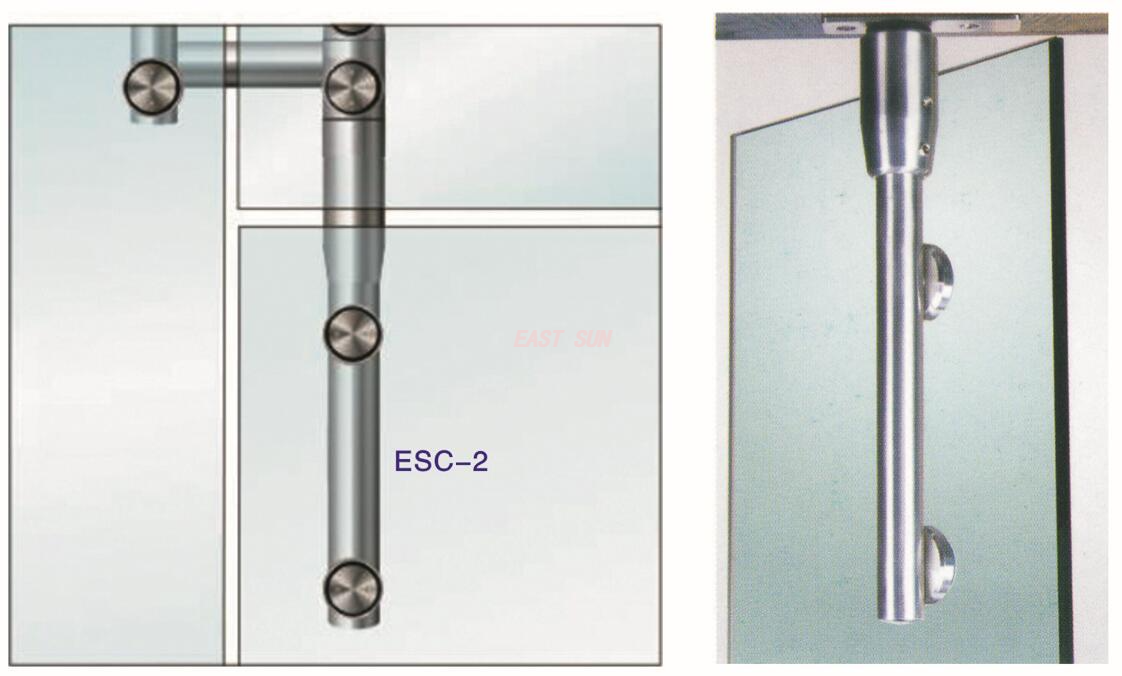 Glasdrehtür-Drehstange mit Einzelpunktbefestigung und Drehlager Dorma MAB