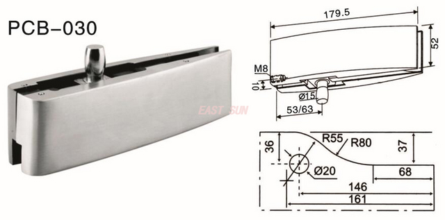 Patchbeschläge Drehtür Dorma PCB-030