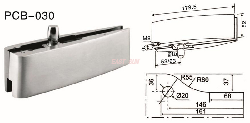 Patchbeschläge Drehtür Dorma PCB-030