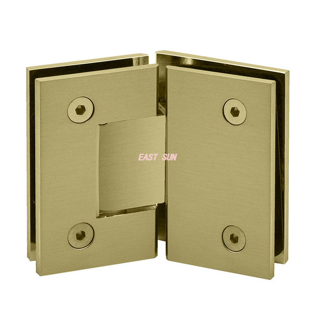 135 Grad goldenes Glas-Glas-Duschtürscharnier für 1/2″ – 3/8″ Glas,