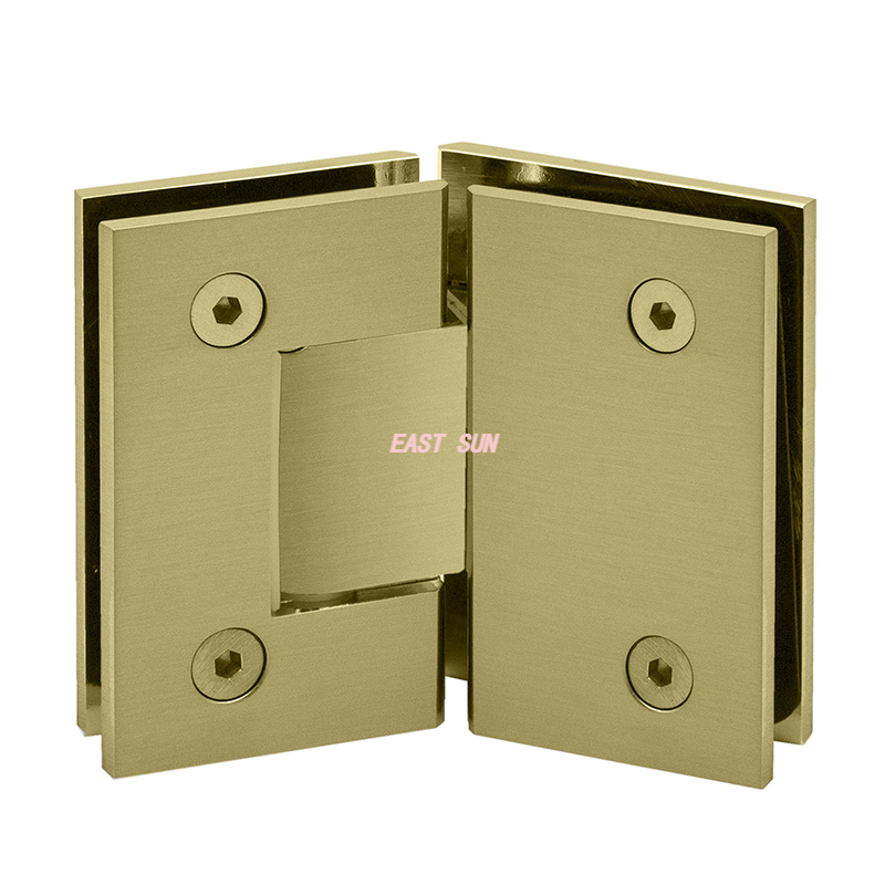 135 Grad goldenes Glas-Glas-Duschtürscharnier für 1/2″ – 3/8″ Glas,